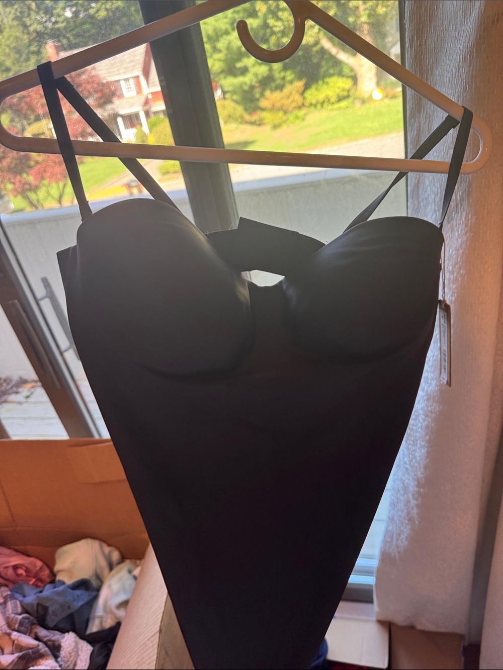 SKIMS Black Strapless Shaping Bodysuit with Removable Straps